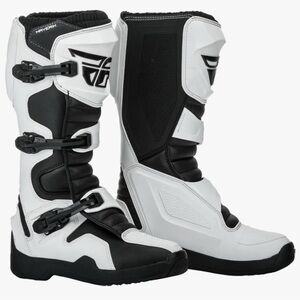 Fly Racing Maverick Boots Off-Road MX Motocross Motorcycle White/ Black Size: 12